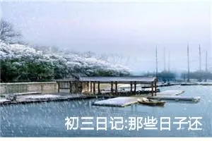 初三日记:那些日子还属于我吗？