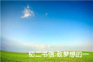初二书信:致梦想的一封信