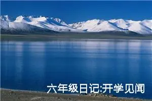 六年级日记:开学见闻