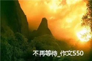 不再等待_作文550字_初中综合作文