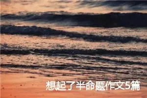 想起了半命题作文5篇_中考半命题作文