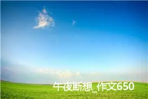 午夜断想_作文650字_高中优秀作文