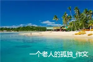 一个老人的孤独_作文1300字_高中优秀作文