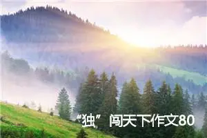 “独”闯天下作文800字_高一作文