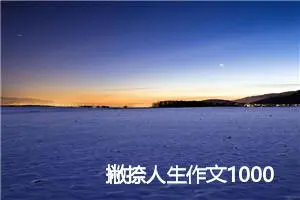 撇捺人生作文1000字_高二作文