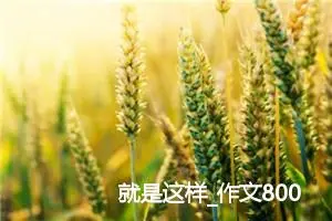 就是这样_作文800字_初中议论文作文