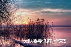 大队委竞选辞_作文550字_小学演讲作文