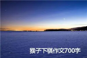 猴子下棋作文700字