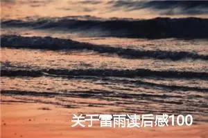 关于雷雨读后感1000字精选_高中读后感