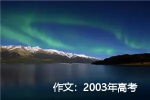 作文：2003年高考优秀作文的启迪