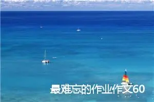 最难忘的作业作文600字