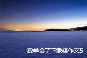 我学会了下象棋作文500字