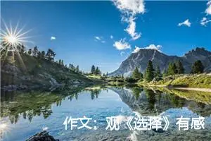 作文：观《选择》有感