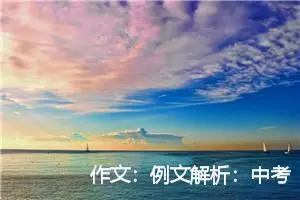 作文：例文解析：中考生如何写好话题作文
