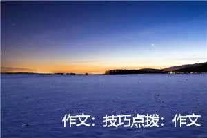 作文：技巧点拨：作文开头的五个经典句式