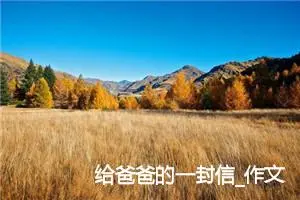 给爸爸的一封信_作文400字_小学书信作文