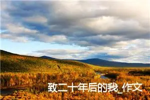 致二十年后的我_作文600字_小学写信作文