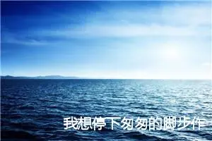 我想停下匆匆的脚步作文600字_初二作文