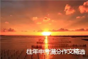 往年中考满分作文精选_中考满分作文