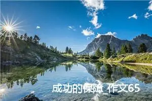 成功的保障_作文650字_初中议论文作文