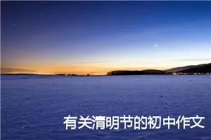 有关清明节的初中作文600字三篇_初中节日作文