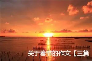 关于春节的作文【三篇】_初中节日作文