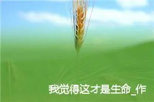我觉得这才是生命_作文750字_初中说明文作文