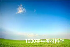 1000字中考材料作文：凝聚_中考材料作文