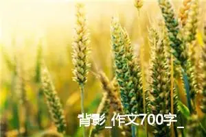 背影_作文700字_初中综合作文