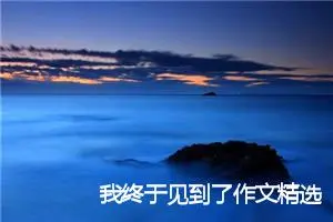 我终于见到了作文精选5篇_中考半命题作文