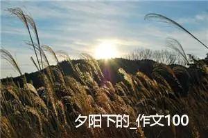 夕阳下的_作文100字_初中综合作文