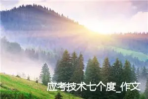 应考技术七个度_作文300字_高考作文指导