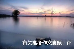 有关高考作文真题：评价他人的生活_作文500字_高考作文