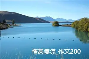 情甚凄凉_作文200字_高中作文范文