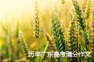 历年广东高考满分作文集锦_高考满分作文