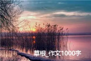 草根_作文1000字_高中优秀作文