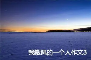 我敬佩的一个人作文300字