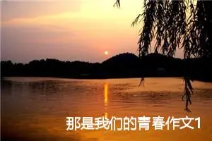 那是我们的青春作文1000字_高一作文