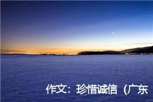 作文：珍惜诚信（广东高考优秀作文）