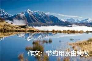 作文：节约用水由我做起