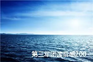 第三军团读后感200字范文_小学生读后感