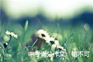 中考满分作文：输不可怕_中考满分作文