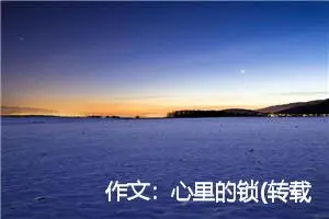 作文：心里的锁(转载)