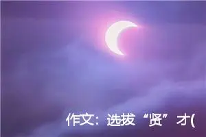 作文：选拔“贤”才(转载)