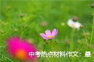 中考热点材料作文：最美的一抹_作文900字_中考材料作文