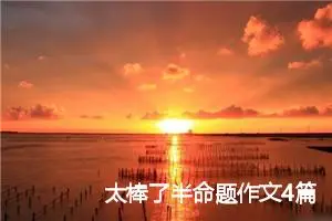 太棒了半命题作文4篇_中考半命题作文
