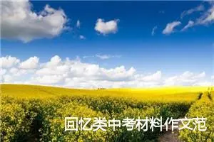 回忆类中考材料作文范文：那一年_作文700字_中考材料作文