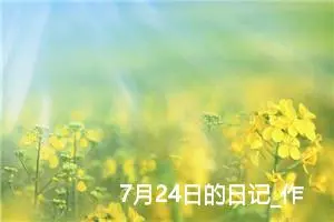 7月24日的日记_作文800字_高中优秀作文