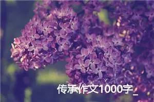 传承作文1000字_高二作文