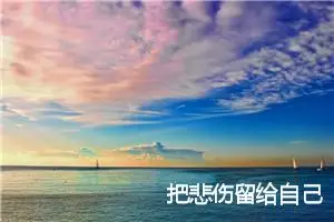 把悲伤留给自己